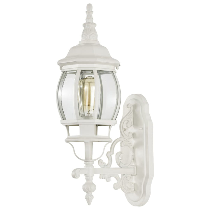Wall Lantern Nuvo 60-885 Central Park - 1 Light - 20 in. - Wall Lantern with Clear Beveled Glass - White Finish Nuvo