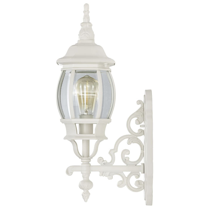 Wall Lantern Nuvo 60-885 Central Park - 1 Light - 20 in. - Wall Lantern with Clear Beveled Glass - White Finish Nuvo