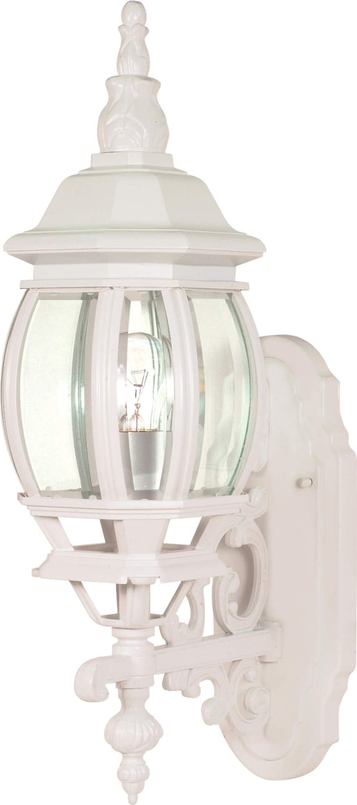 Wall Lantern Nuvo 60-885 Central Park - 1 Light - 20 in. - Wall Lantern with Clear Beveled Glass - White Finish Nuvo