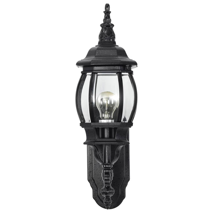 Wall Lantern Nuvo 60-887 Central Park - 1 Light - 20 in. - Wall Lantern with Clear Beveled Glass - Textured Black Finish Nuvo