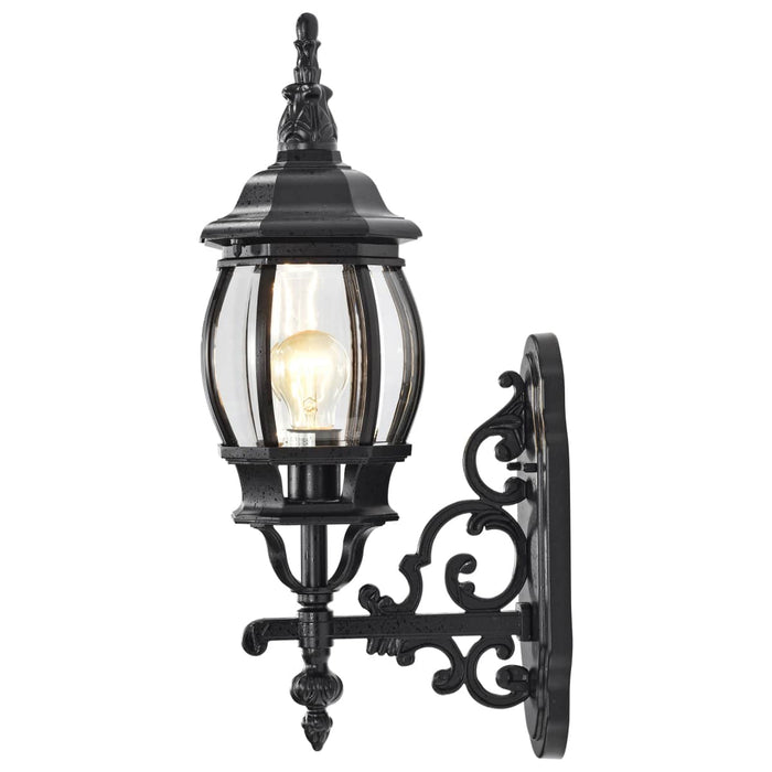 Wall Lantern Nuvo 60-887 Central Park - 1 Light - 20 in. - Wall Lantern with Clear Beveled Glass - Textured Black Finish Nuvo
