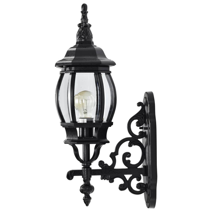 Wall Lantern Nuvo 60-887 Central Park - 1 Light - 20 in. - Wall Lantern with Clear Beveled Glass - Textured Black Finish Nuvo