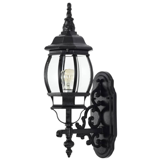 Wall Lantern Nuvo 60-887 Central Park - 1 Light - 20 in. - Wall Lantern with Clear Beveled Glass - Textured Black Finish Nuvo