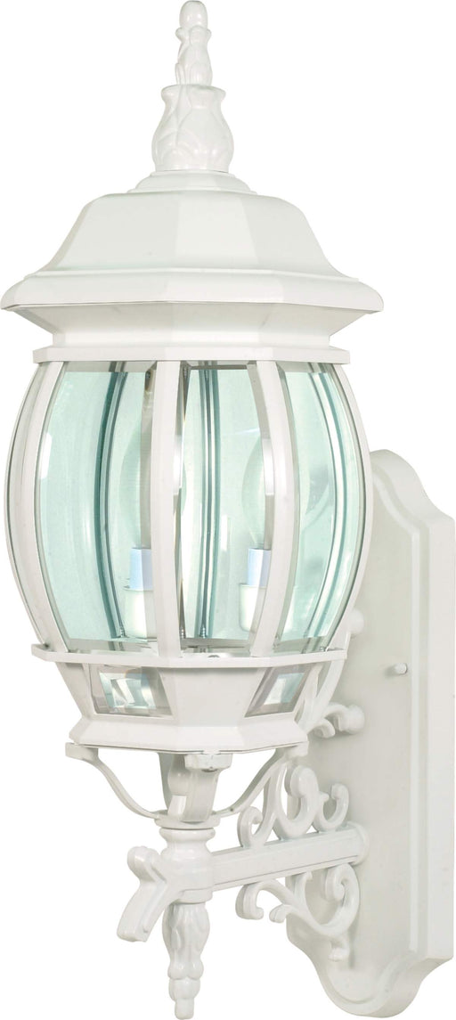 Wall Lantern Nuvo 60-888 Central Park - 3 Light - 22 in. - Wall Lantern with Clear Beveled Glass - White Finish Nuvo