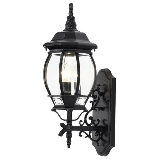 Wall Lantern Nuvo 60-890 Central Park - 3 Light - 22 in. - Wall Lantern with Clear Beveled Glass - Textured Black Finish Nuvo