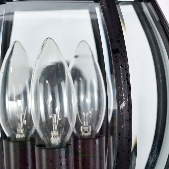 Wall Lantern Nuvo 60-890 Central Park - 3 Light - 22 in. - Wall Lantern with Clear Beveled Glass - Textured Black Finish Nuvo