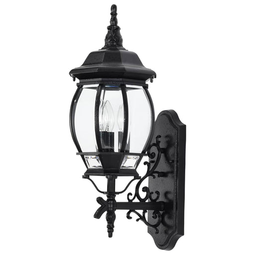 Wall Lantern Nuvo 60-890 Central Park - 3 Light - 22 in. - Wall Lantern with Clear Beveled Glass - Textured Black Finish Nuvo