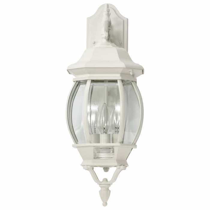 Wall Lantern Nuvo 60-891 Central Park - 3 Light - 22 in. - Wall Lantern with Clear Beveled Glass - White Finish Nuvo