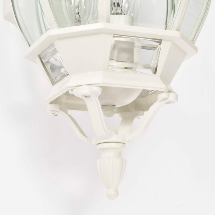 Wall Lantern Nuvo 60-891 Central Park - 3 Light - 22 in. - Wall Lantern with Clear Beveled Glass - White Finish Nuvo