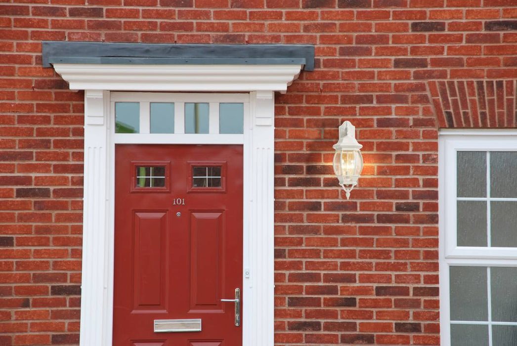 Wall Lantern Nuvo 60-891 Central Park - 3 Light - 22 in. - Wall Lantern with Clear Beveled Glass - White Finish Nuvo