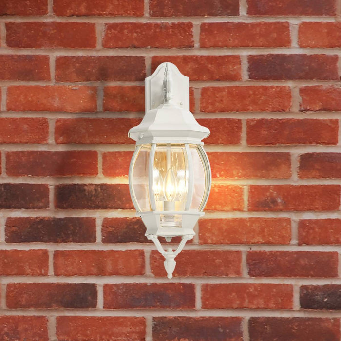 Wall Lantern Nuvo 60-891 Central Park - 3 Light - 22 in. - Wall Lantern with Clear Beveled Glass - White Finish Nuvo