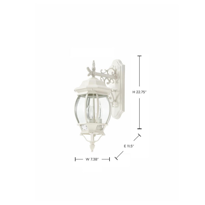 Wall Lantern Nuvo 60-891 Central Park - 3 Light - 22 in. - Wall Lantern with Clear Beveled Glass - White Finish Nuvo