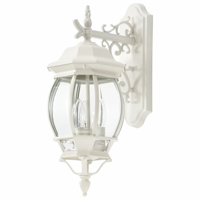 Wall Lantern Nuvo 60-891 Central Park - 3 Light - 22 in. - Wall Lantern with Clear Beveled Glass - White Finish Nuvo