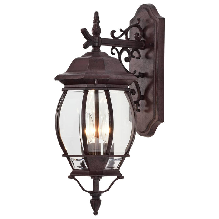 Wall Lantern Nuvo 60-892 Central Park - 3 Light - 22 in. - Wall Lantern with Clear Beveled Glass - Old Bronze Finish Nuvo