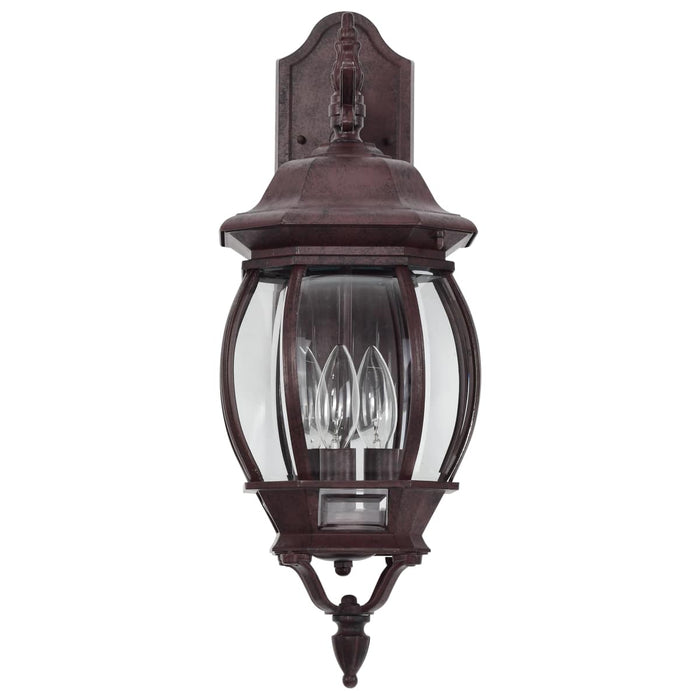 Wall Lantern Nuvo 60-892 Central Park - 3 Light - 22 in. - Wall Lantern with Clear Beveled Glass - Old Bronze Finish Nuvo
