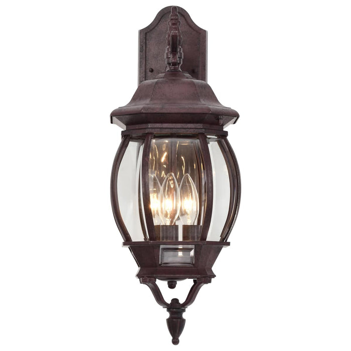 Wall Lantern Nuvo 60-892 Central Park - 3 Light - 22 in. - Wall Lantern with Clear Beveled Glass - Old Bronze Finish Nuvo