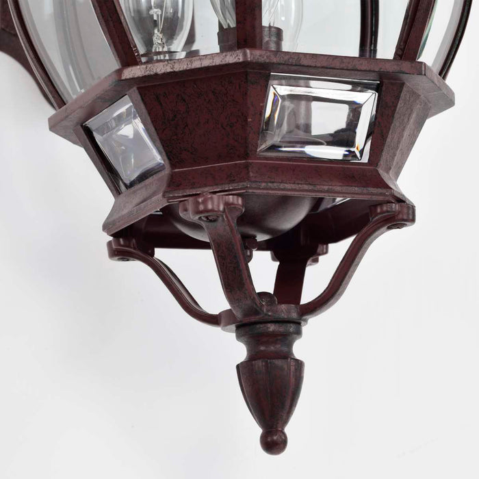 Wall Lantern Nuvo 60-892 Central Park - 3 Light - 22 in. - Wall Lantern with Clear Beveled Glass - Old Bronze Finish Nuvo