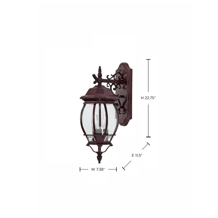 Wall Lantern Nuvo 60-892 Central Park - 3 Light - 22 in. - Wall Lantern with Clear Beveled Glass - Old Bronze Finish Nuvo