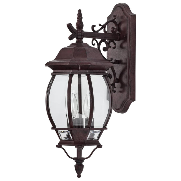 Wall Lantern Nuvo 60-892 Central Park - 3 Light - 22 in. - Wall Lantern with Clear Beveled Glass - Old Bronze Finish Nuvo