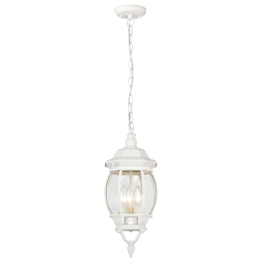 Hanging Lantern Nuvo 60-894 Central Park - 3 Light - 20 in. - Hanging Lantern with Clear Beveled Glass - White Finish Nuvo