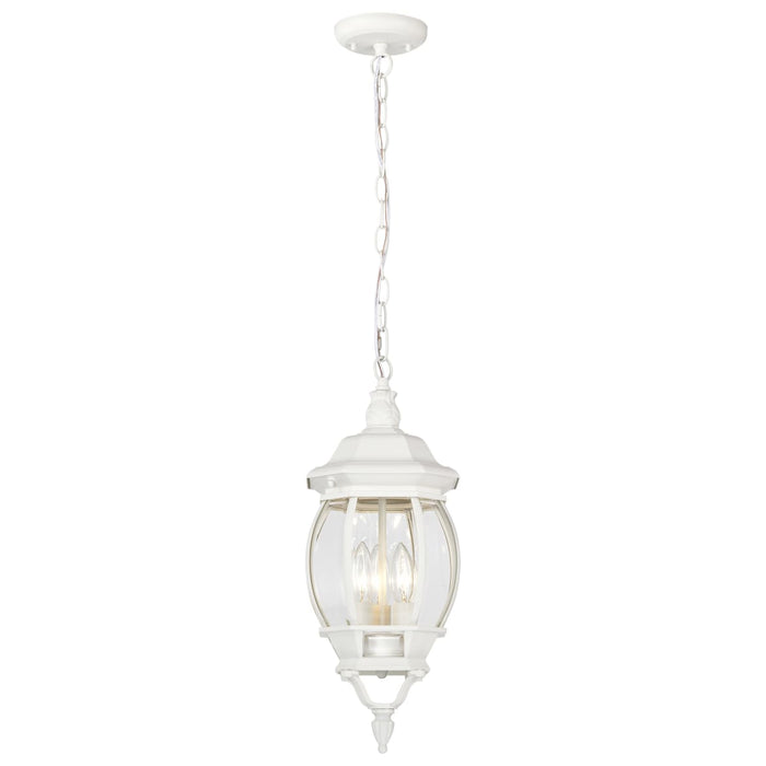 Hanging Lantern Nuvo 60-894 Central Park - 3 Light - 20 in. - Hanging Lantern with Clear Beveled Glass - White Finish Nuvo