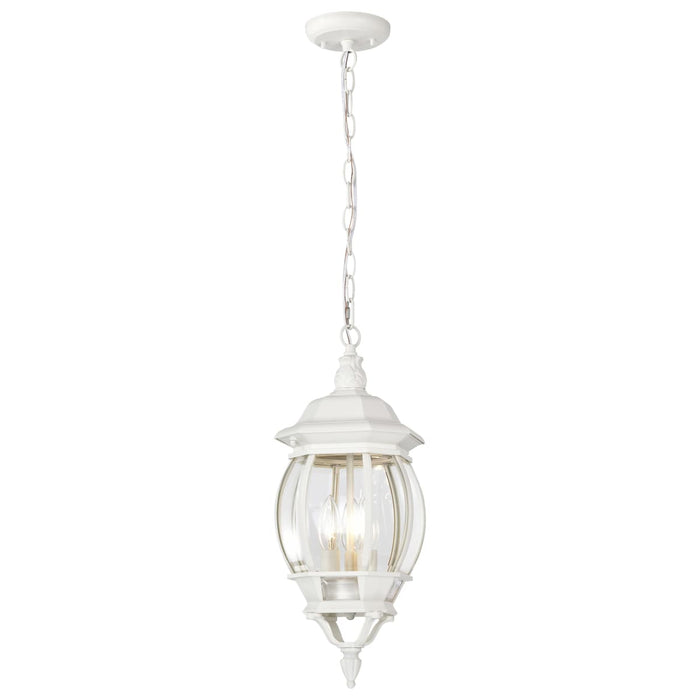 Hanging Lantern Nuvo 60-894 Central Park - 3 Light - 20 in. - Hanging Lantern with Clear Beveled Glass - White Finish Nuvo