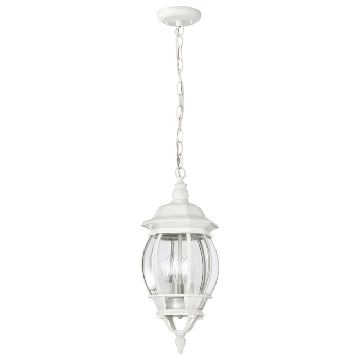 Hanging Lantern Nuvo 60-894 Central Park - 3 Light - 20 in. - Hanging Lantern with Clear Beveled Glass - White Finish Nuvo
