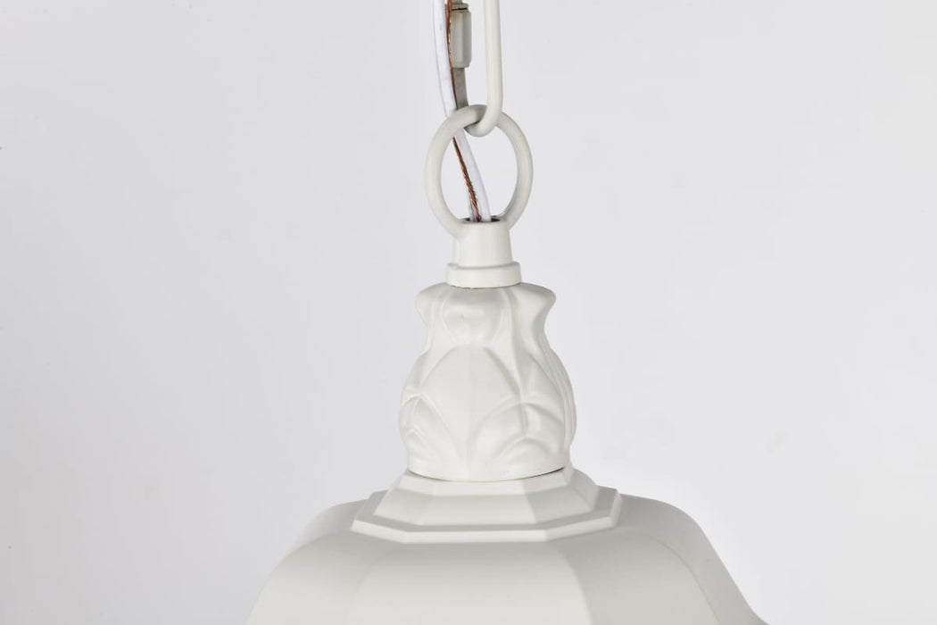 Hanging Lantern Nuvo 60-894 Central Park - 3 Light - 20 in. - Hanging Lantern with Clear Beveled Glass - White Finish Nuvo