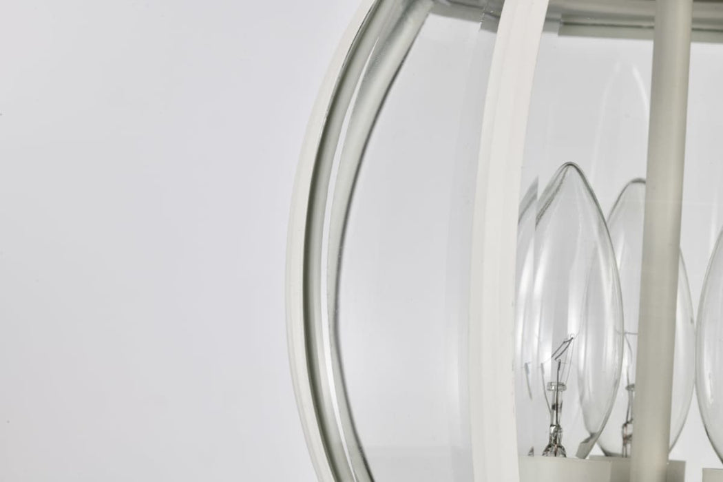 Hanging Lantern Nuvo 60-894 Central Park - 3 Light - 20 in. - Hanging Lantern with Clear Beveled Glass - White Finish Nuvo