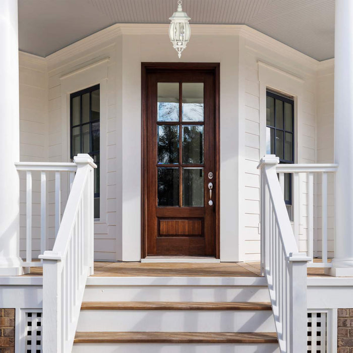 Hanging Lantern Nuvo 60-894 Central Park - 3 Light - 20 in. - Hanging Lantern with Clear Beveled Glass - White Finish Nuvo