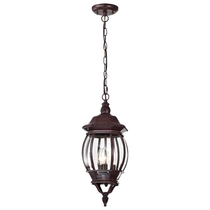Hanging Lantern Nuvo 60-895 Central Park - 3 Light - 20 in. - Hanging Lantern with Clear Beveled Glass - Old Bronze Finish Nuvo