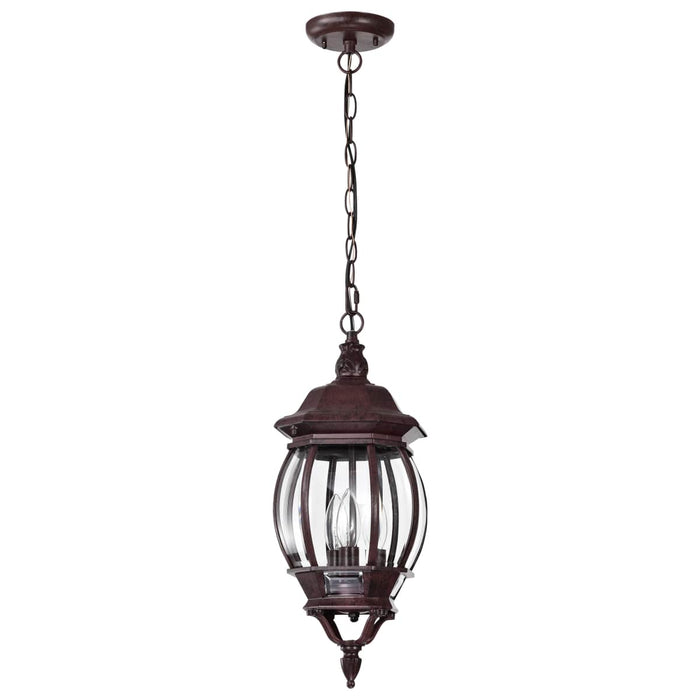 Hanging Lantern Nuvo 60-895 Central Park - 3 Light - 20 in. - Hanging Lantern with Clear Beveled Glass - Old Bronze Finish Nuvo