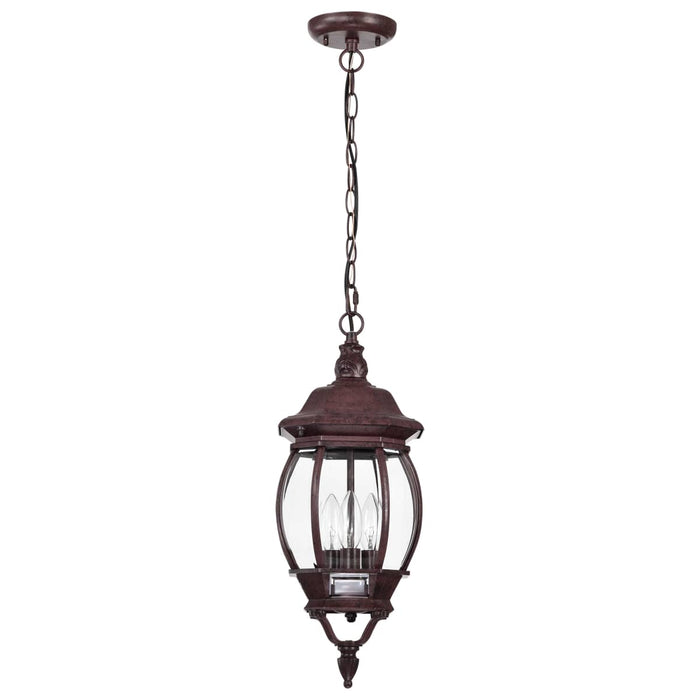 Hanging Lantern Nuvo 60-895 Central Park - 3 Light - 20 in. - Hanging Lantern with Clear Beveled Glass - Old Bronze Finish Nuvo