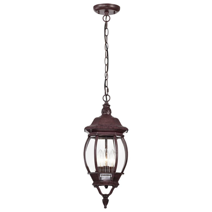 Hanging Lantern Nuvo 60-895 Central Park - 3 Light - 20 in. - Hanging Lantern with Clear Beveled Glass - Old Bronze Finish Nuvo