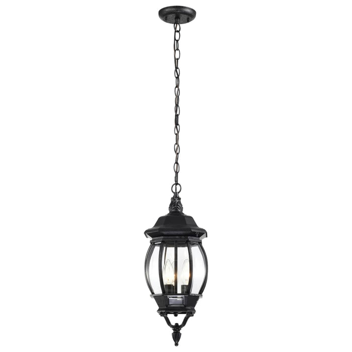 Hanging Lantern Nuvo 60-896 Central Park - 3 Light - 20 in. - Hanging Lantern with Clear Beveled Glass - Textured Black Finish Nuvo