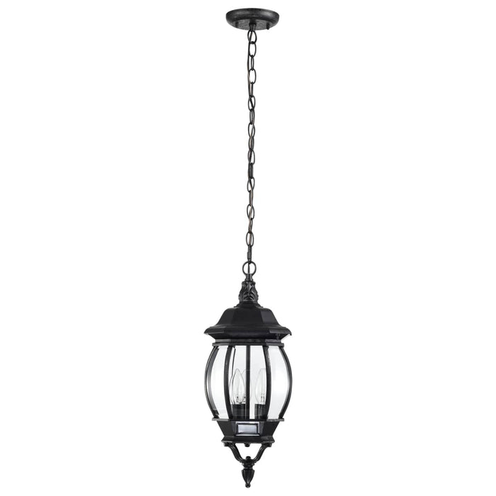 Hanging Lantern Nuvo 60-896 Central Park - 3 Light - 20 in. - Hanging Lantern with Clear Beveled Glass - Textured Black Finish Nuvo
