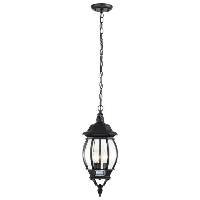 Hanging Lantern Nuvo 60-896 Central Park - 3 Light - 20 in. - Hanging Lantern with Clear Beveled Glass - Textured Black Finish Nuvo