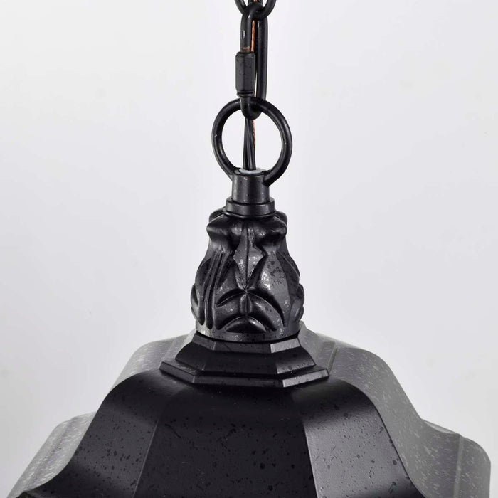 Hanging Lantern Nuvo 60-896 Central Park - 3 Light - 20 in. - Hanging Lantern with Clear Beveled Glass - Textured Black Finish Nuvo