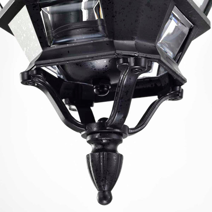 Hanging Lantern Nuvo 60-896 Central Park - 3 Light - 20 in. - Hanging Lantern with Clear Beveled Glass - Textured Black Finish Nuvo