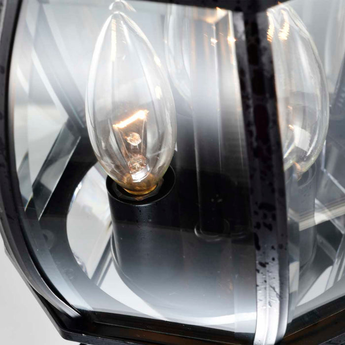 Hanging Lantern Nuvo 60-896 Central Park - 3 Light - 20 in. - Hanging Lantern with Clear Beveled Glass - Textured Black Finish Nuvo