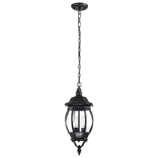 Hanging Lantern Nuvo 60-896 Central Park - 3 Light - 20 in. - Hanging Lantern with Clear Beveled Glass - Textured Black Finish Nuvo