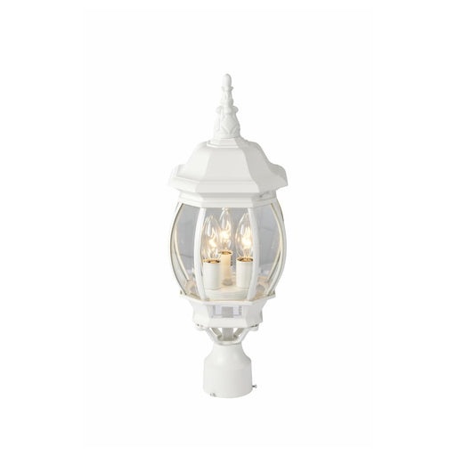 Post Lantern Nuvo 60-897 Central Park - 3 Light - 21 in. - Post Lantern with Clear Beveled Glass - White Finish Nuvo