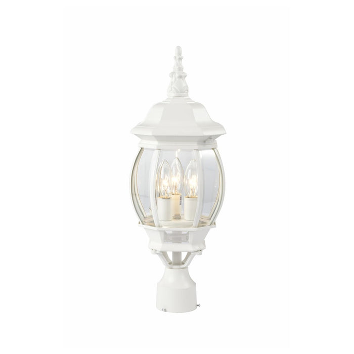 Post Lantern Nuvo 60-897 Central Park - 3 Light - 21 in. - Post Lantern with Clear Beveled Glass - White Finish Nuvo