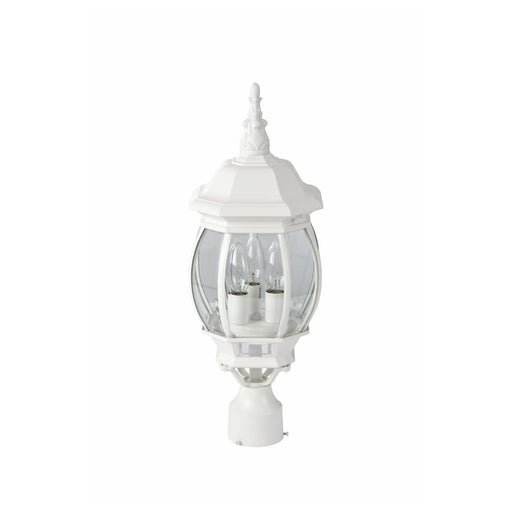 Post Lantern Nuvo 60-897 Central Park - 3 Light - 21 in. - Post Lantern with Clear Beveled Glass - White Finish Nuvo