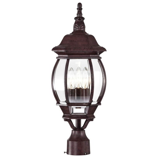 Post Lantern Nuvo 60-898 Central Park - 3 Light - 21 in. - Post Lantern with Clear Beveled Glass - Old Bronze Finish Nuvo