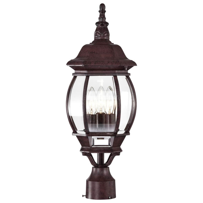 Post Lantern Nuvo 60-898 Central Park - 3 Light - 21 in. - Post Lantern with Clear Beveled Glass - Old Bronze Finish Nuvo