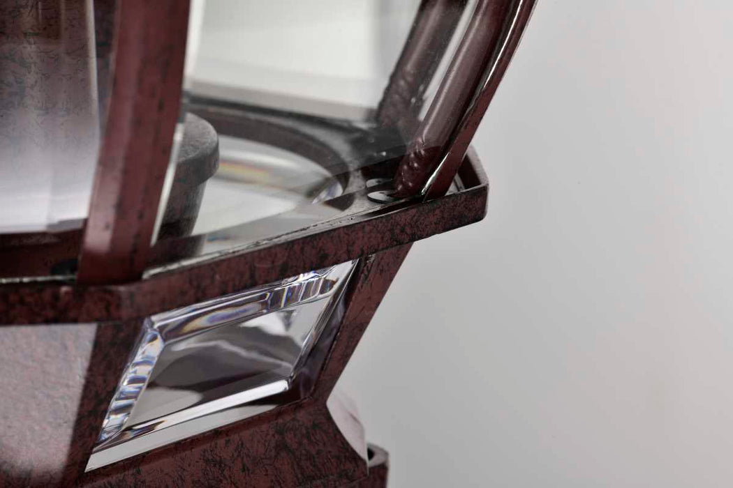 Post Lantern Nuvo 60-898 Central Park - 3 Light - 21 in. - Post Lantern with Clear Beveled Glass - Old Bronze Finish Nuvo