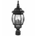 Post Lantern Nuvo 60-899 Central Park - 3 Light - 21 in. - Post Lantern with Clear Beveled Glass - Textured Black Finish Nuvo