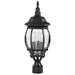 Post Lantern Nuvo 60-899 Central Park - 3 Light - 21 in. - Post Lantern with Clear Beveled Glass - Textured Black Finish Nuvo