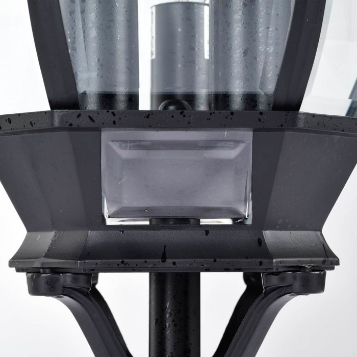 Post Lantern Nuvo 60-899 Central Park - 3 Light - 21 in. - Post Lantern with Clear Beveled Glass - Textured Black Finish Nuvo